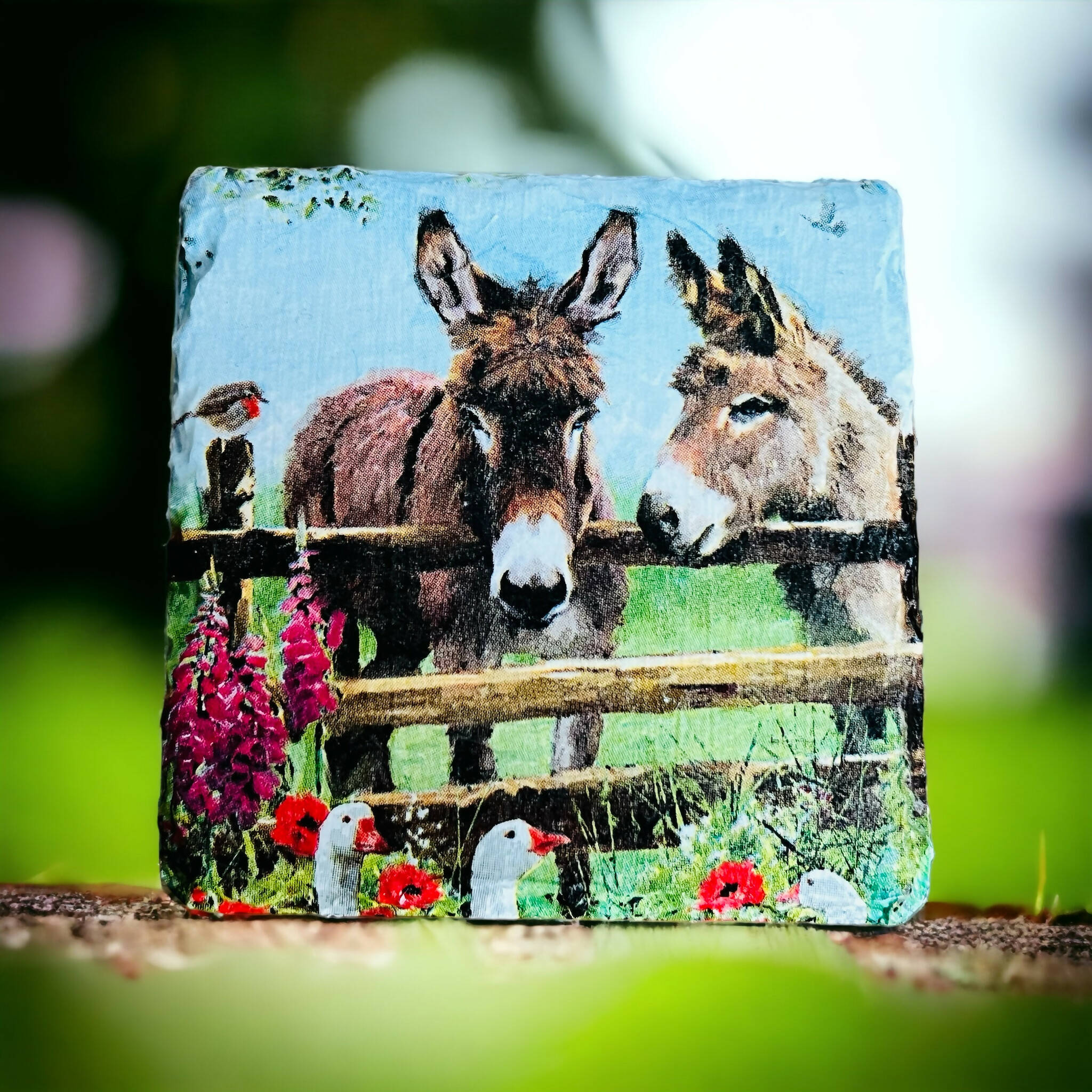 Slate donkey farm coasters