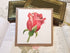 Greetings card of watercolour print of a red rose