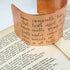 Shakespeare Quote Venus and Adonis Hand Stamped Copper Statement Cuff