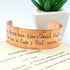 Shakespeare Quote Cuff Hamlet, Hand Stamped Copper Bracelet "Doubt thou the stars are fire, Doubt that the sun doth move, Doubt truth to be a liar, But never doubt I love." Macbeth