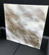 EMPYREAL - Textured acrylic art canvas in creamy white and metallic gold