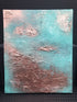 DELUXE PATINA - Pair of heavily textured copper patina canvases (97x56x4cm)