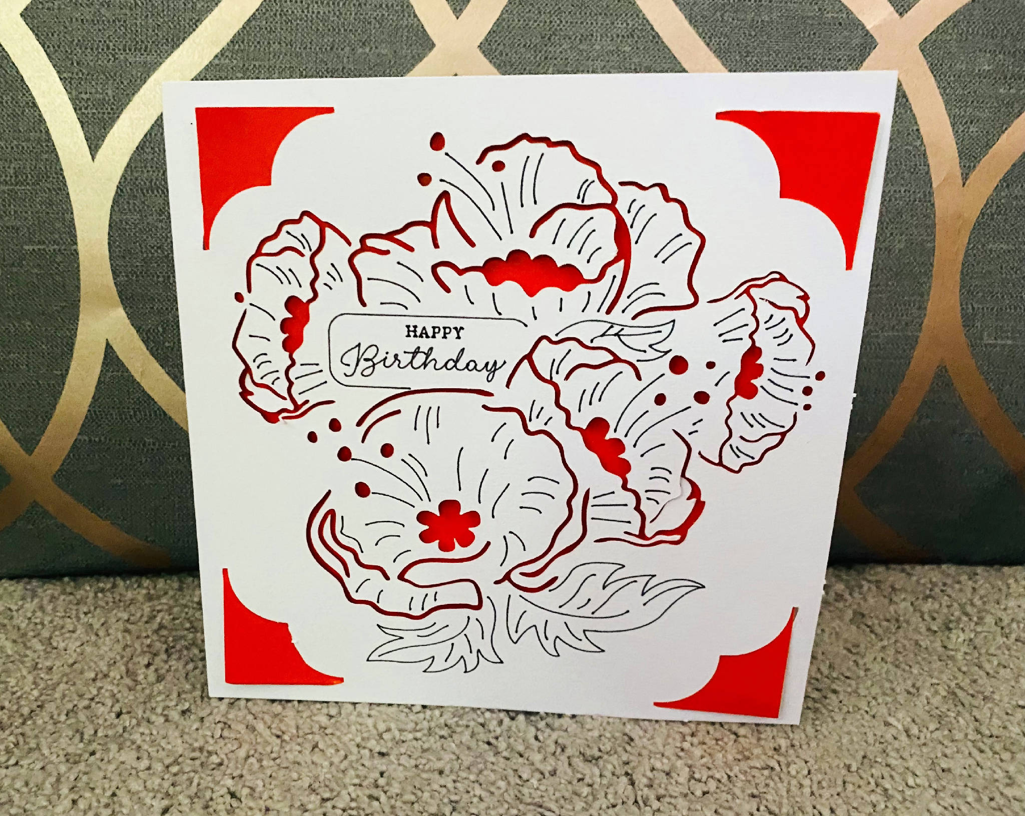 Floral happy birthday card