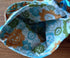 Origami Drawstring Bag in Blue Cog Pattern