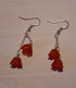 Red tulip and chain earrings