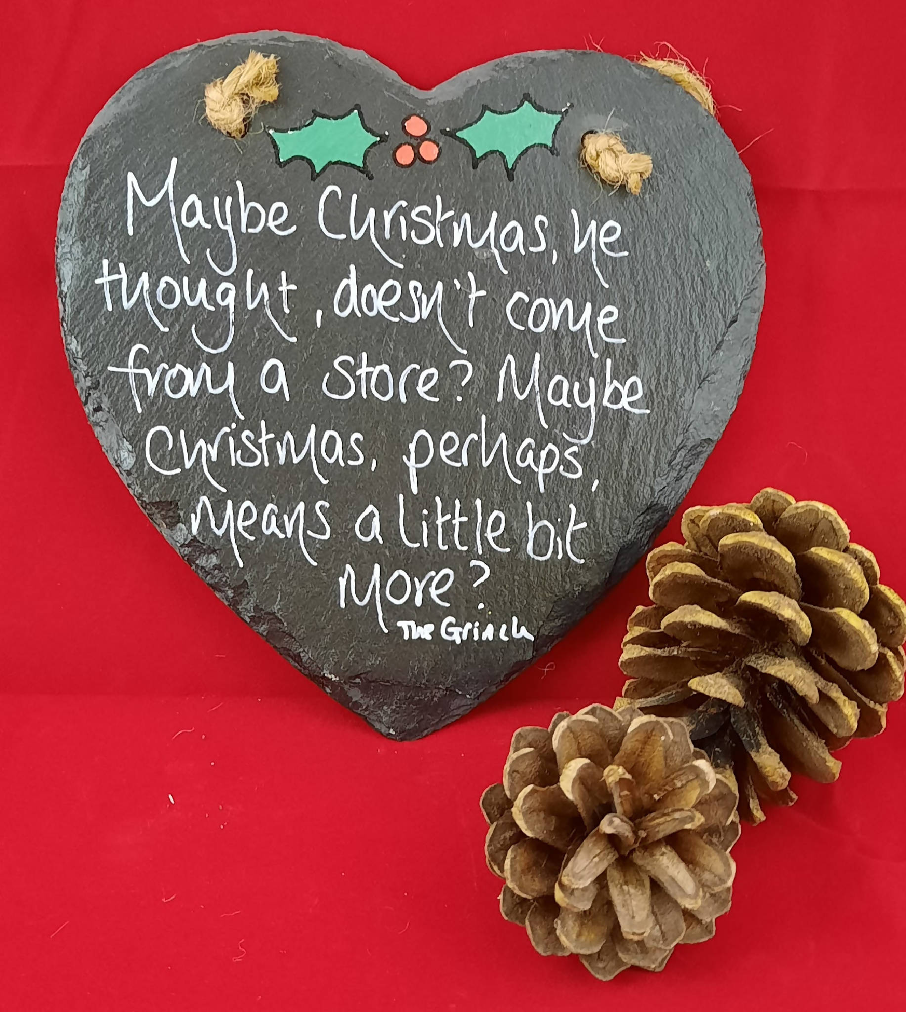 Slate Christmas wall hanging - The Grinch