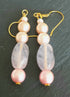 Earrings - Pale Pink Crystal and Pearl