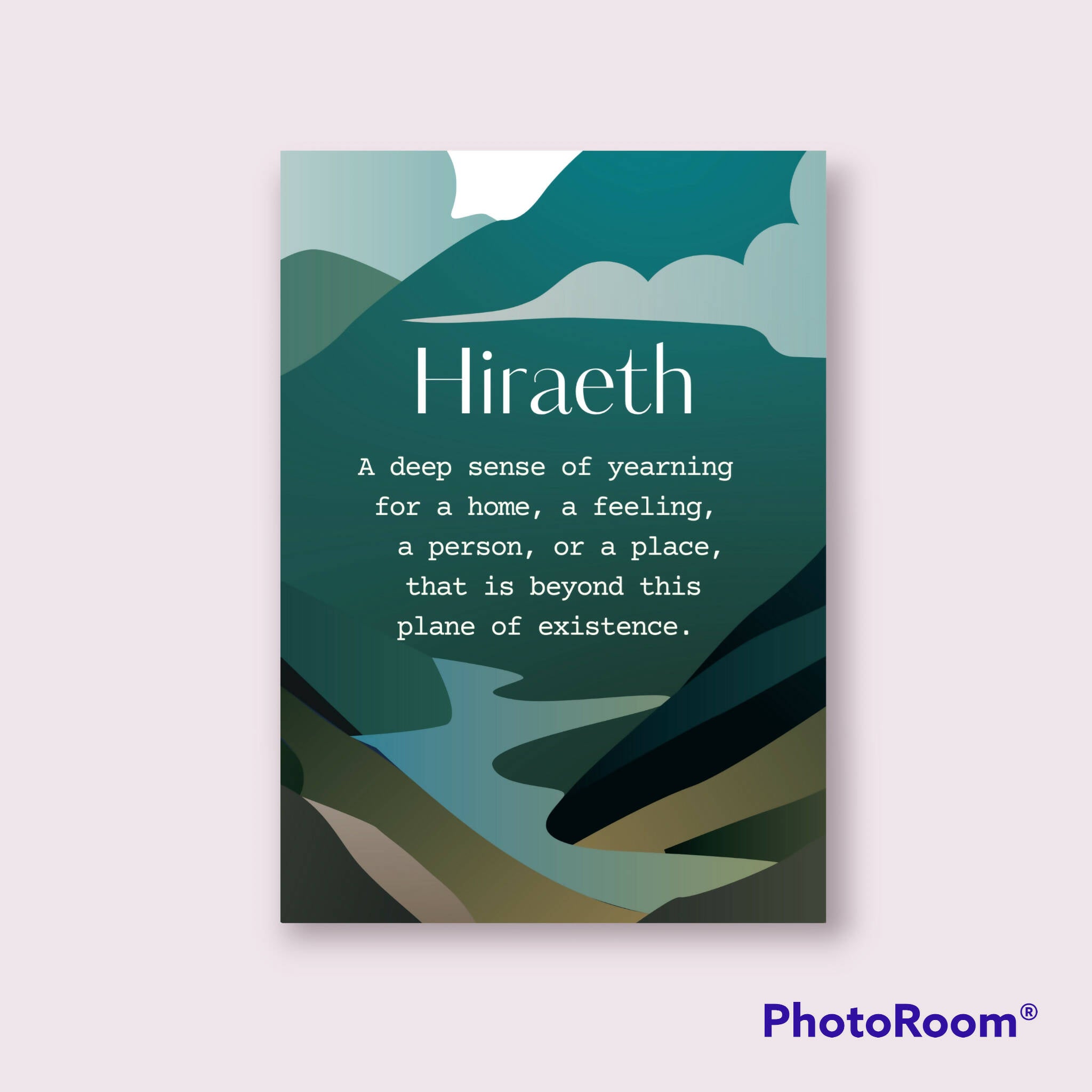 Definition of Hiraeth, Welsh print, Hiraeth print, Welsh Wall art, Welsh poster, Meaning of Hiraeth, Digital Art, A5