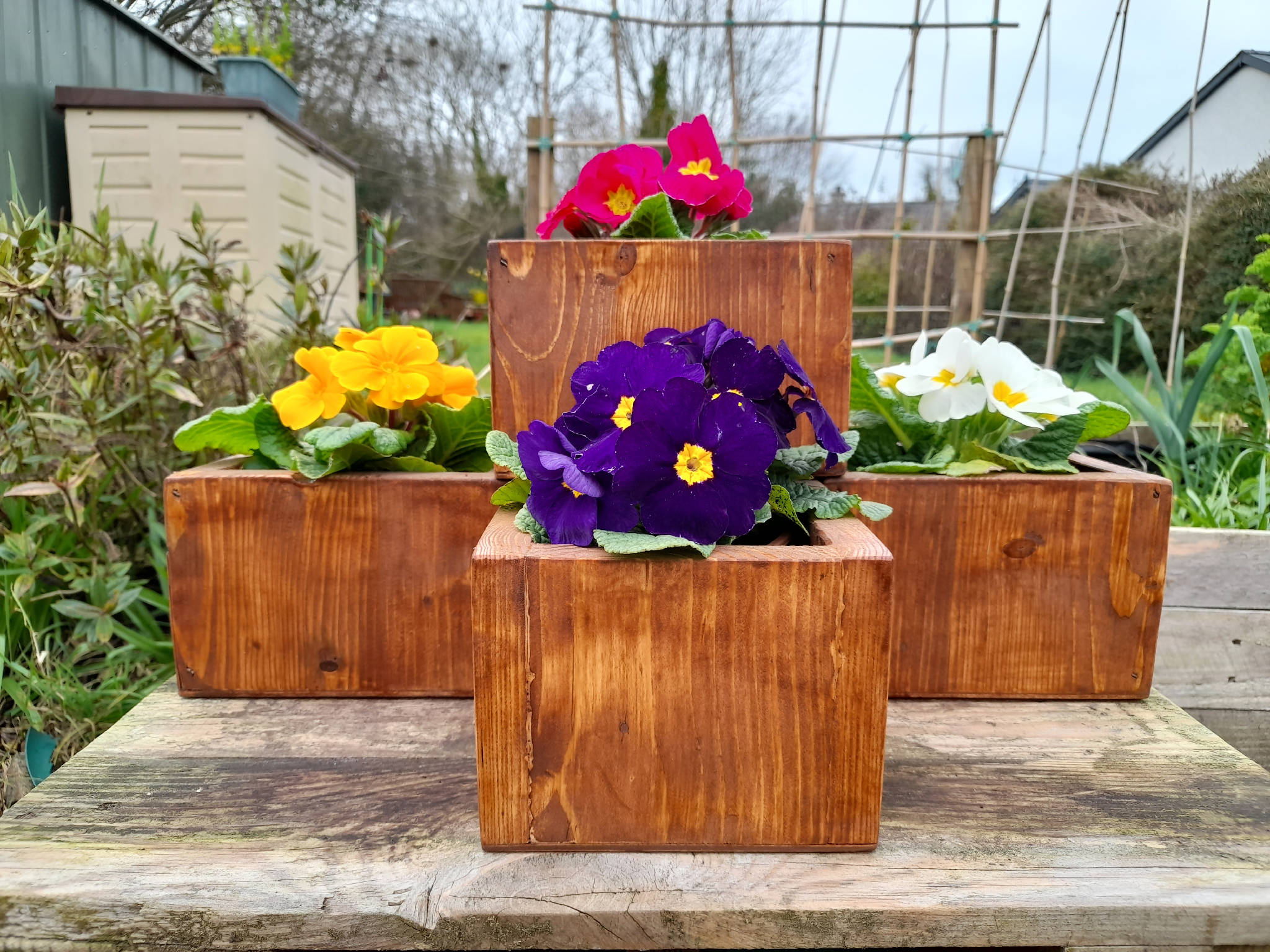 Stackable Window Box Planters - handcrafted from reclaimed wood