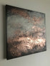 FORGE - Original textured canvas in shades of grey, cream and metallic copper