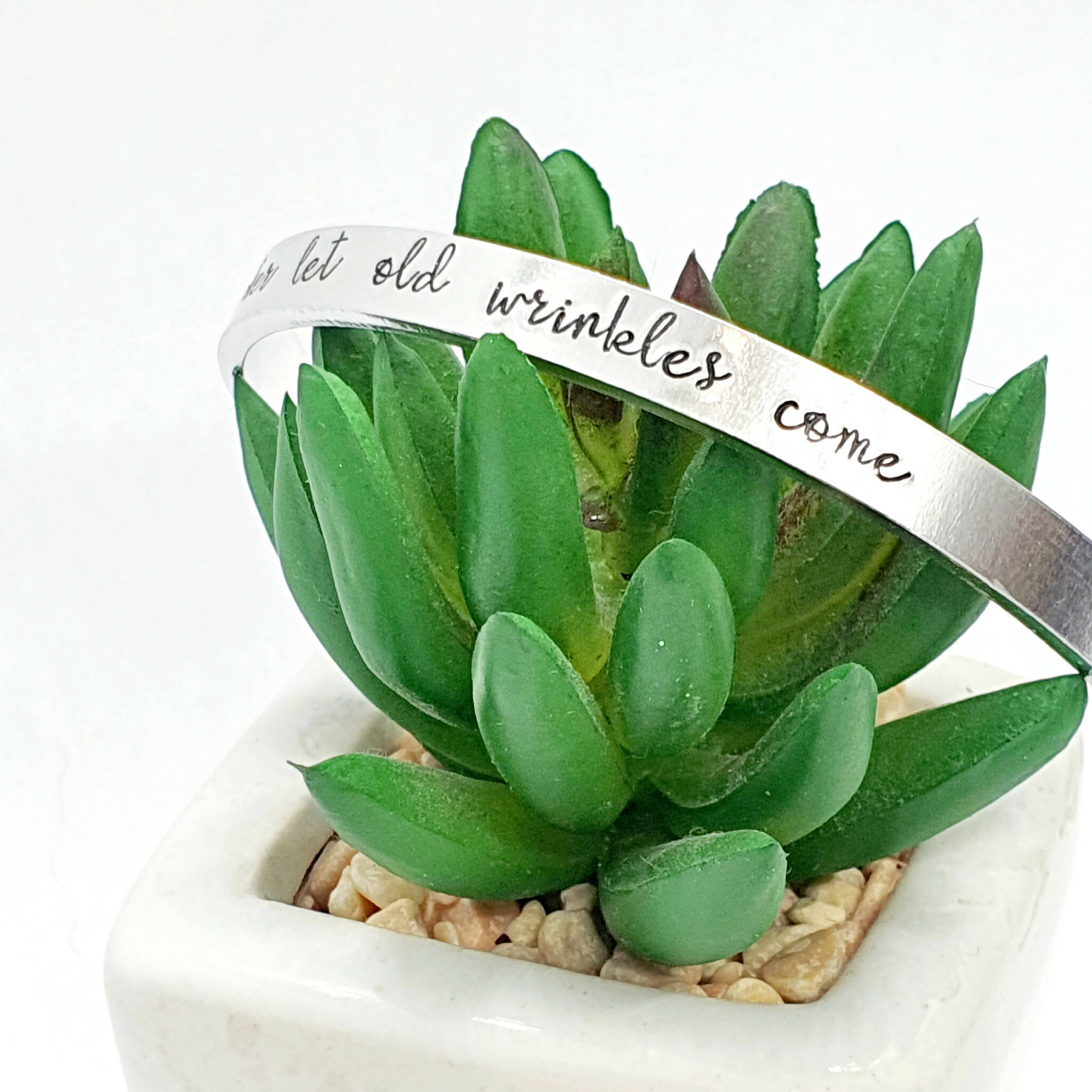 The Merchant of Venice 'With Mirth and Laughter Let Old Wrinkles Come' Aluminium Quote Cuff