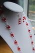 Red Crystal chain Necklace & Earrings 505