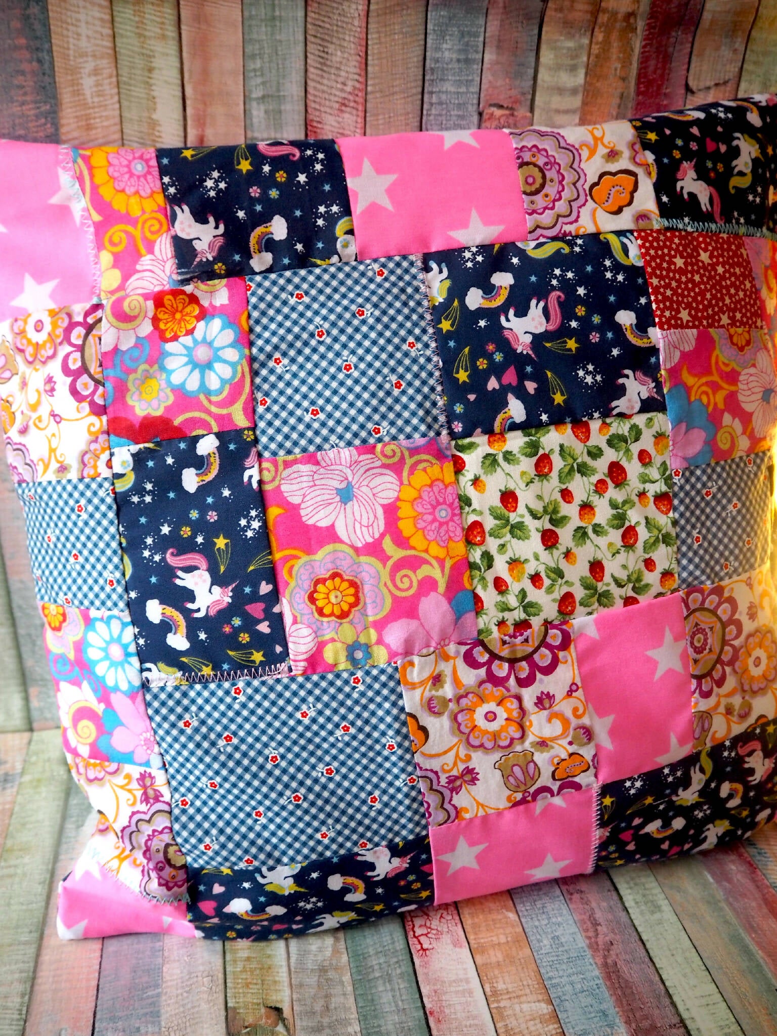 Unicorn Patchwork cushion