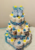 3 tier nappy gift cake - blue booties