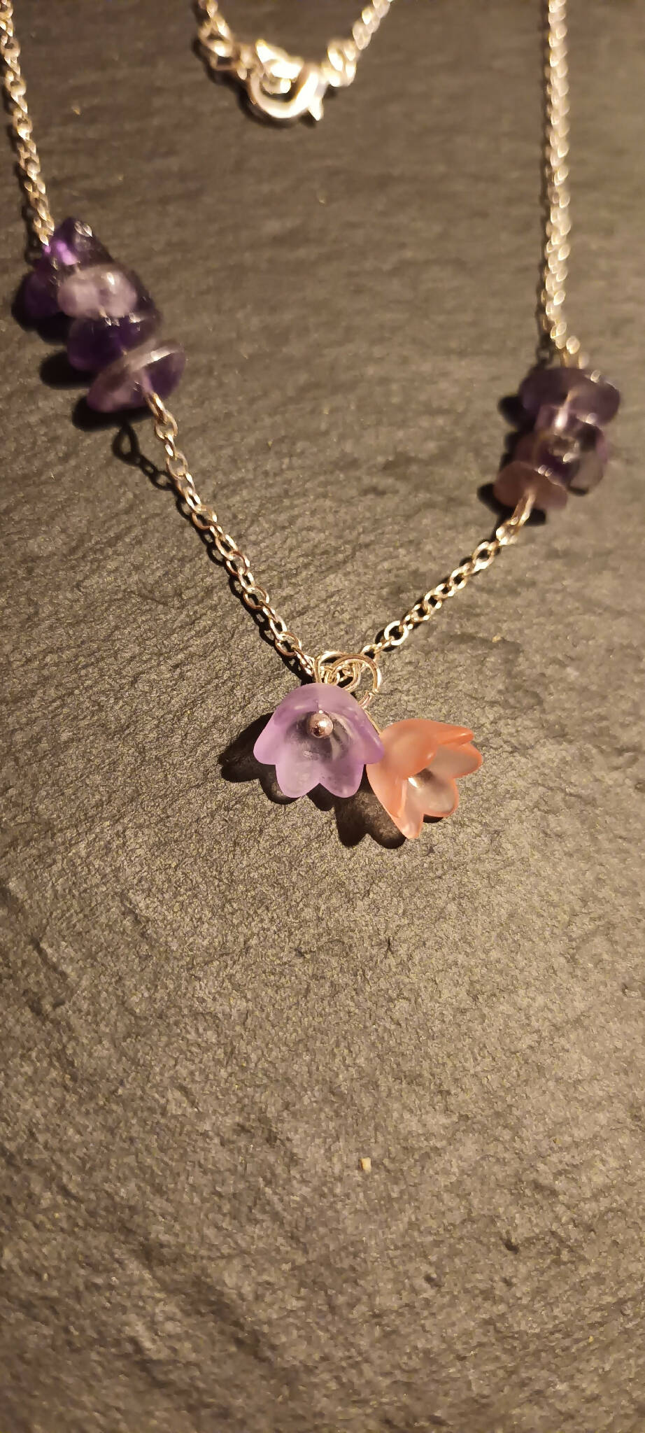 Amethyst flower necklace