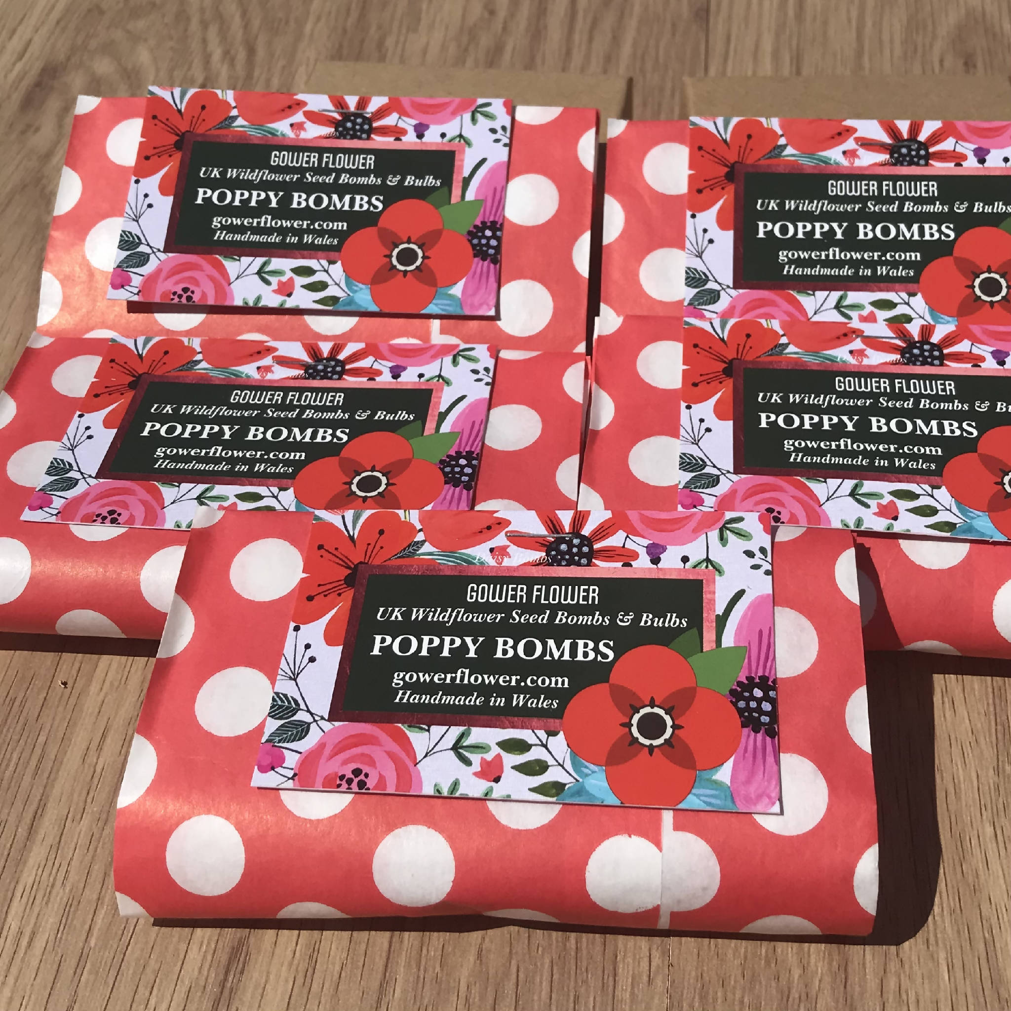 Poppy Seed Bomb Party Pack - 5 or 10 packets available. Each packet has 4 bombs and a product/instruction card