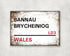 Bannau Brycheiniog Welsh Sign | Aluminium Printed Metal Street Sign - Gift | Keepsake | Welsh Gift | Welsh Souvenir