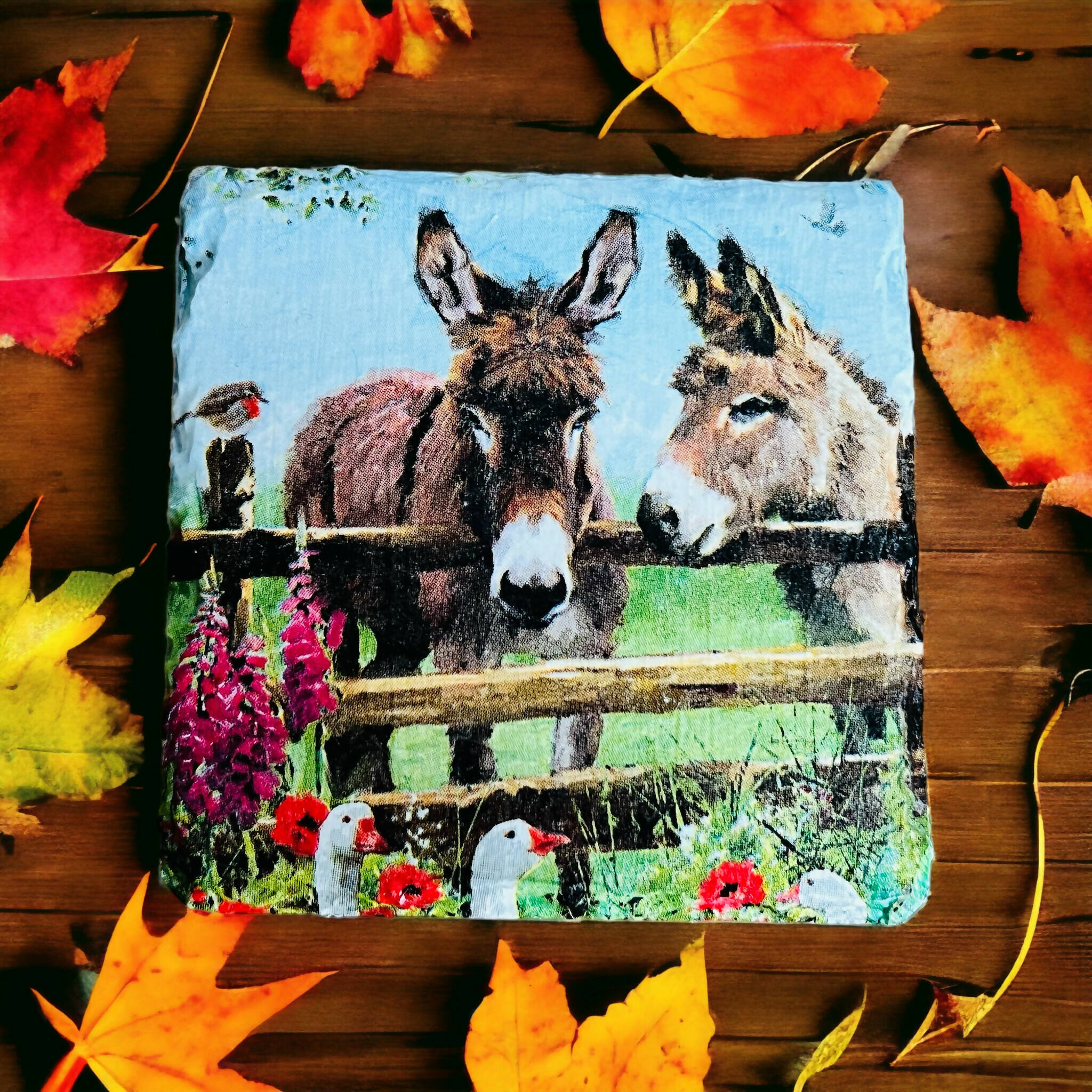 Slate donkey farm coasters