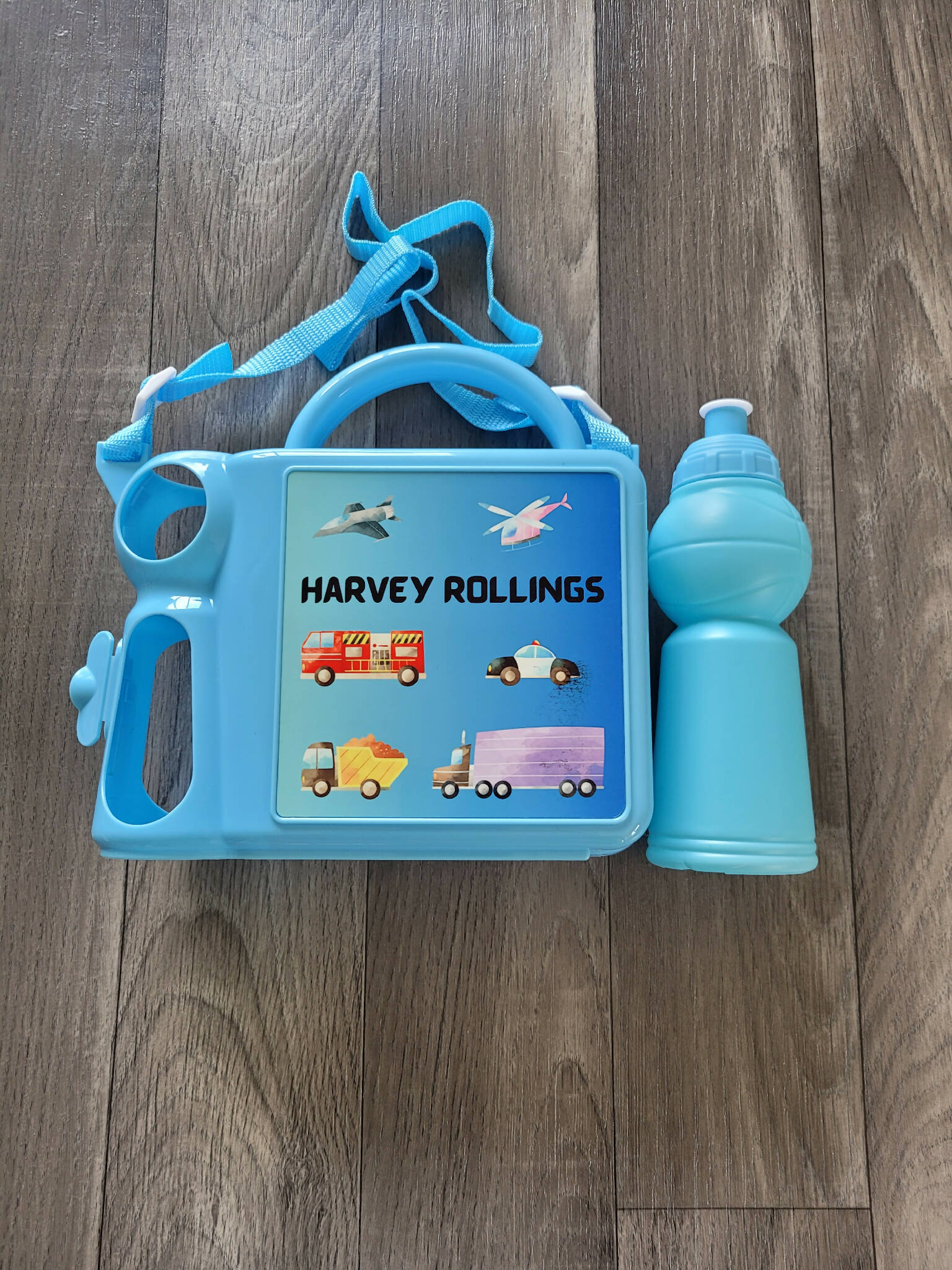 Child's Blue Personalised Lunchbox