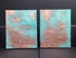 DELUXE PATINA - Pair of heavily textured copper patina canvases (97x56x4cm)