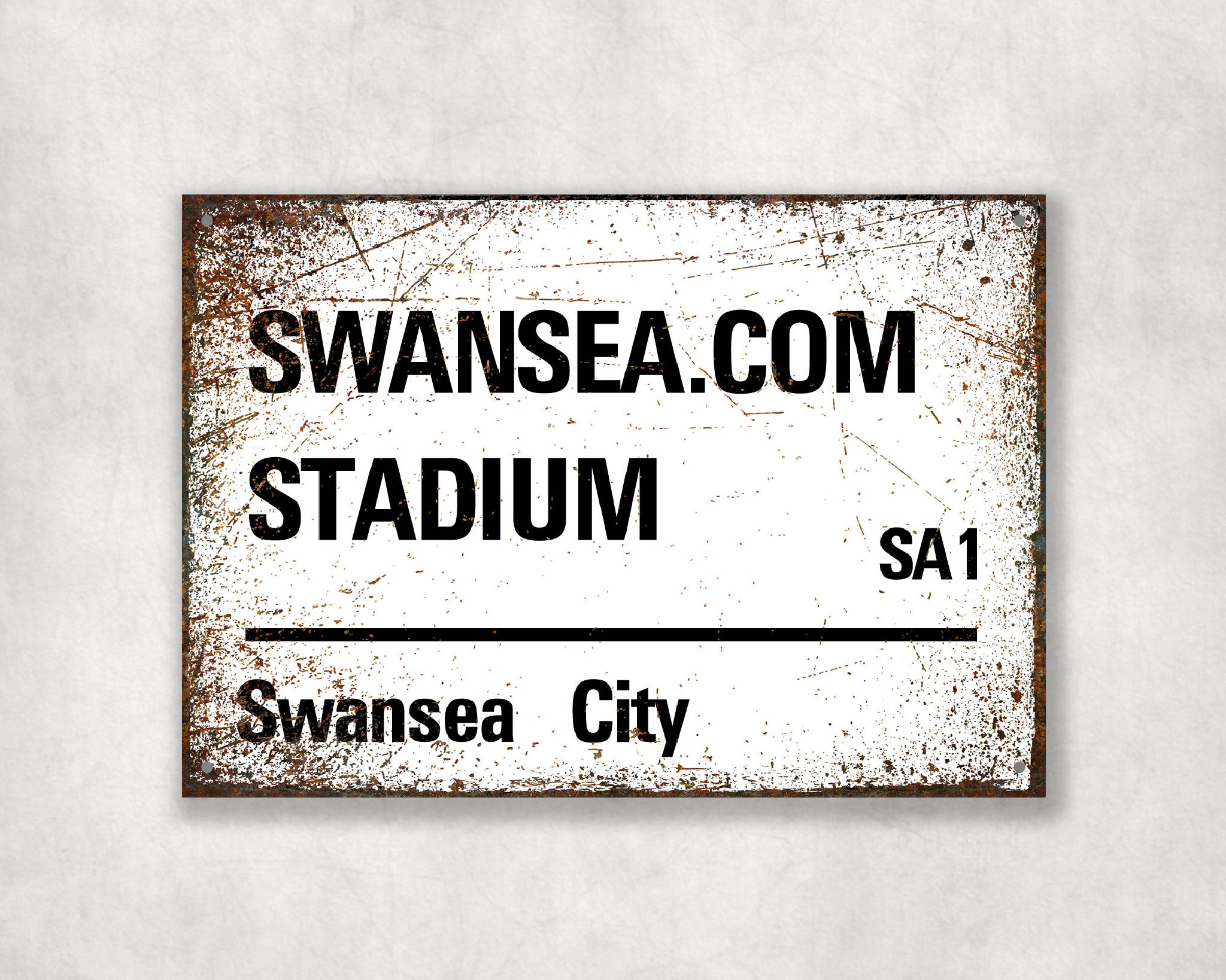 Swansea City Stadium - Swansea aluminium printed metal street sign - gift, keepsake, football gift