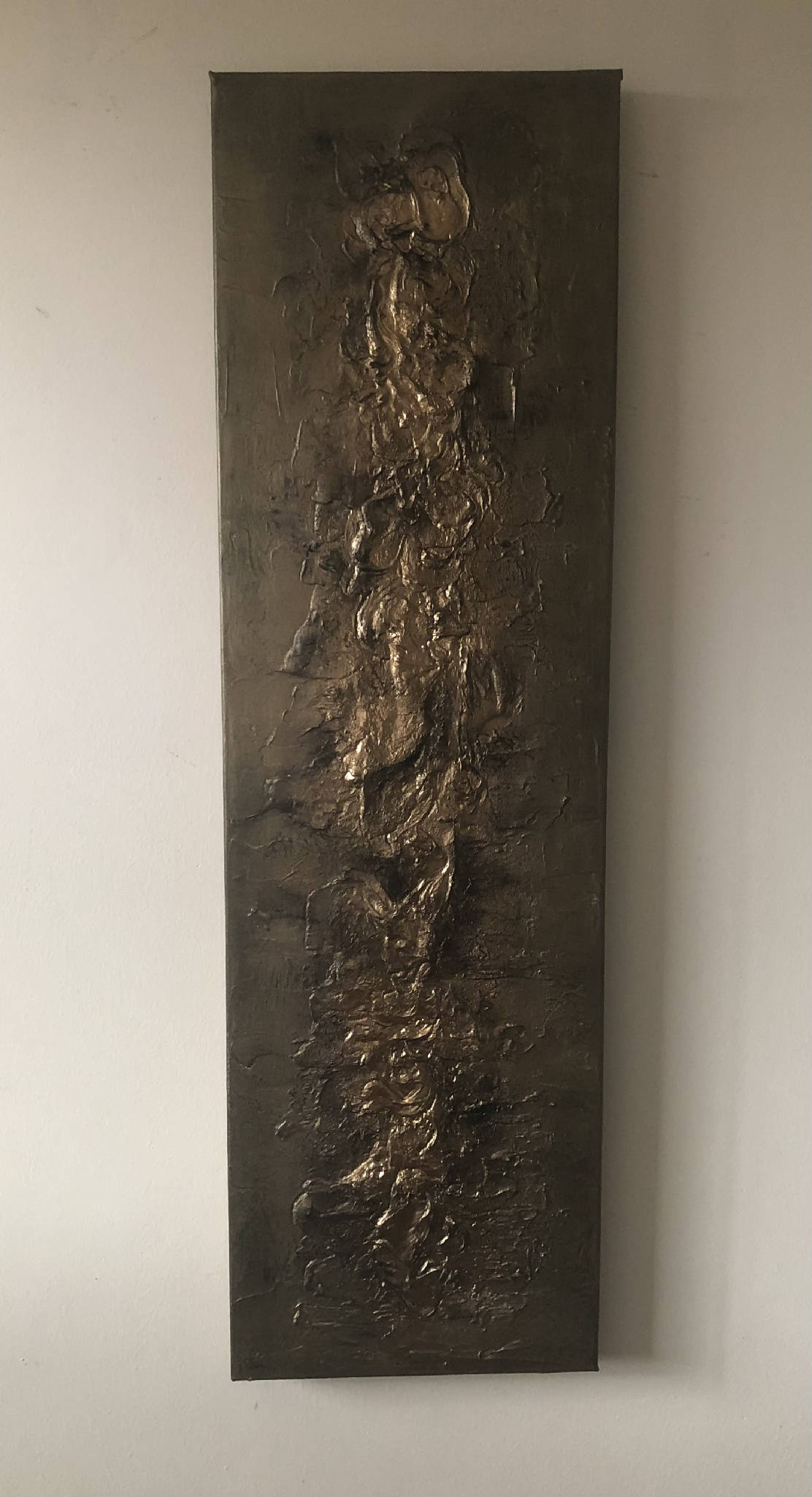 BRONZIUM - Striking textured art in bronze and gold (102x30x4cm)