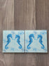 Glass Seahorse Coaster / Light Blue Seahorse