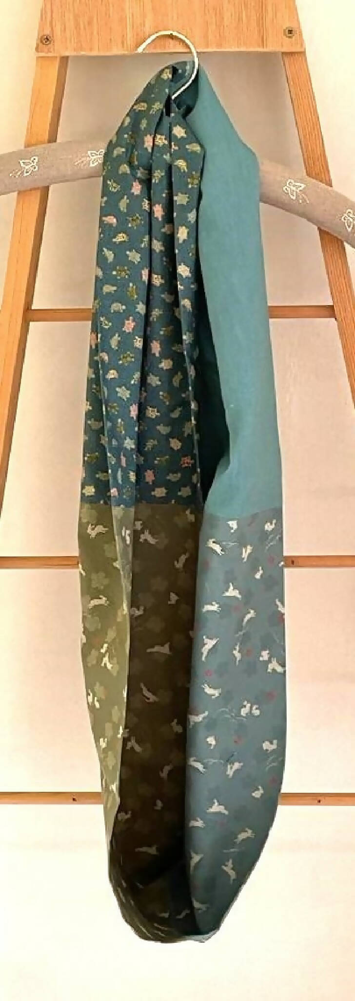 Infinity Scarf In Japanese Rabbit and Turtle Fabric