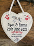 Personalised Wedding Slate Heart Plaque